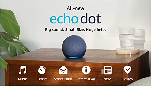 Amazon Echo Dot (newest model), Vibrant sounding Alexa speaker, Great for bedrooms, dining rooms and offices, Charcoal