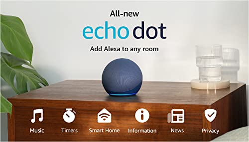 Amazon Echo Dot (newest model), Vibrant sounding Alexa speaker, Great for bedrooms, dining rooms and offices, Charcoal