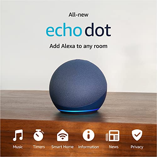 Amazon Echo Dot (newest model), Vibrant sounding Alexa speaker, Great for bedrooms, dining rooms and offices, Charcoal