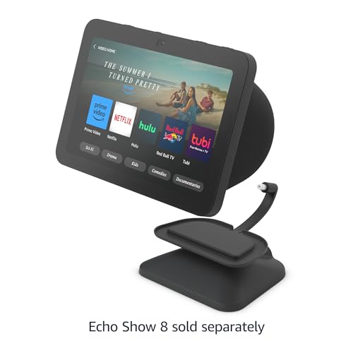 Echo Show 8 (3rd Gen) Adjustable Stand with USB-C Charging Port | Charcoal
