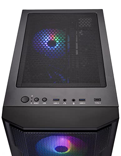 Skytech Gaming Blaze4 Mini Desktop PC, Ryzen 7 5700 3.7 GHz (4.6GHz), NVIDIA RTX 4060 8GB, 1TB NVMe SSD, 16GB DDR4 RAM 3200, 650W Gold PSU, Wi-Fi, Win 11