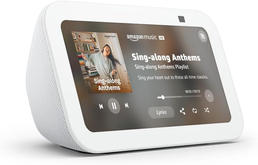 Amazon Echo Show 5 (newest model), Smart display with 2x the bass and clearer sound, Charcoal