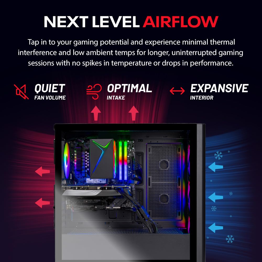 Skytech Gaming Blaze4 Mini Desktop PC, Ryzen 7 5700 3.7 GHz (4.6GHz), NVIDIA RTX 4060 8GB, 1TB NVMe SSD, 16GB DDR4 RAM 3200, 650W Gold PSU, Wi-Fi, Win 11