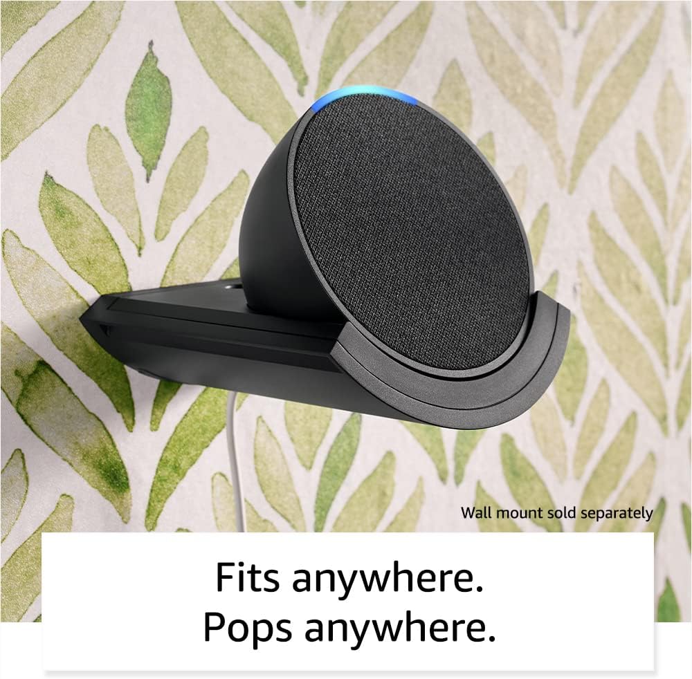Amazon Echo Pop (newest model), Our smallest Alexa speaker, Fits in any room, Charcoal