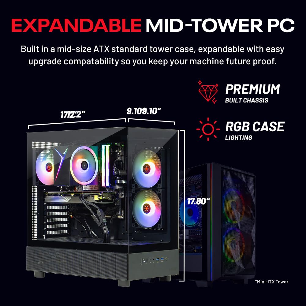 Skytech Gaming Azure 3 Desktop PC, Ryzen 7 9700X 3.8 GHz (5.5GHz), NVIDIA RTX 5060, 1TB NVMe SSD, 16GB DDR5 RAM 6000, 850W Gold ATX 3 PSU, 360mm ARGB AIO, Wi-Fi, Win 11