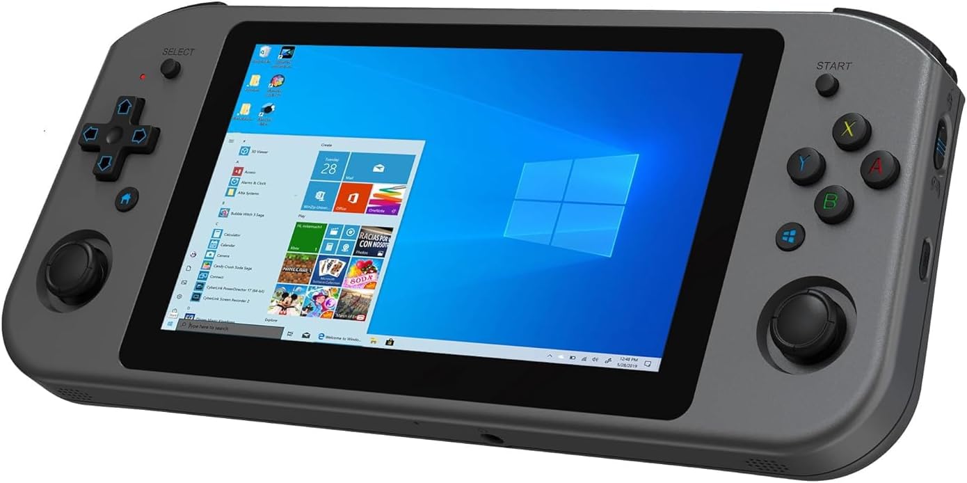 WIN600 Handheld PC Game Console 5.94 Inch IPS Touch Screen Preset Windows10 Home Edition System 256GB M.2 SSD (Black)