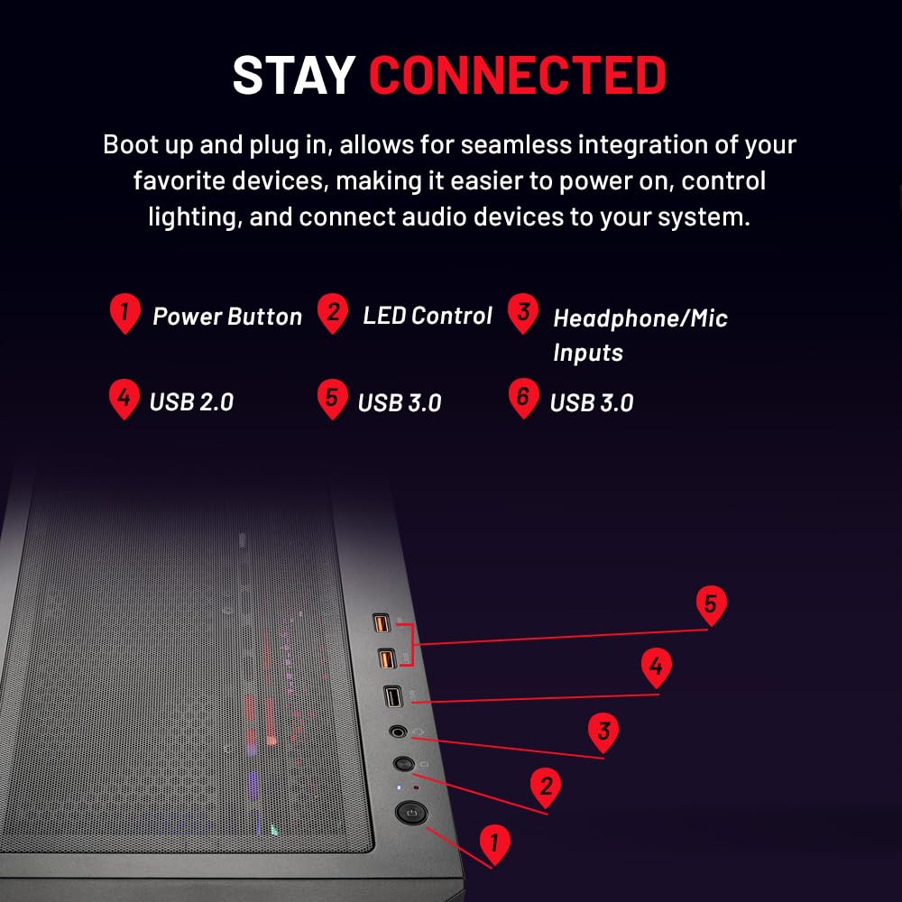 Skytech Gaming Blaze4 Mini Desktop PC, Ryzen 7 5700 3.7 GHz (4.6GHz), NVIDIA RTX 4060 8GB, 1TB NVMe SSD, 16GB DDR4 RAM 3200, 650W Gold PSU, Wi-Fi, Win 11