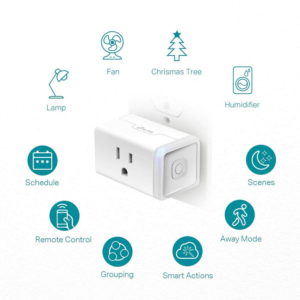 Kasa Smart Plug HS103P4, Smart Home Wi-Fi Outlet Works with Alexa, Echo, Google Home & IFTTT, No Hub Required, Remote Control, 15 Amp, UL Certified, 4-Pack, White