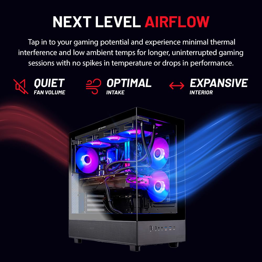 Skytech Gaming Azure 3 Desktop PC, Ryzen 7 9700X 3.8 GHz (5.5GHz), NVIDIA RTX 5060, 1TB NVMe SSD, 16GB DDR5 RAM 6000, 850W Gold ATX 3 PSU, 360mm ARGB AIO, Wi-Fi, Win 11