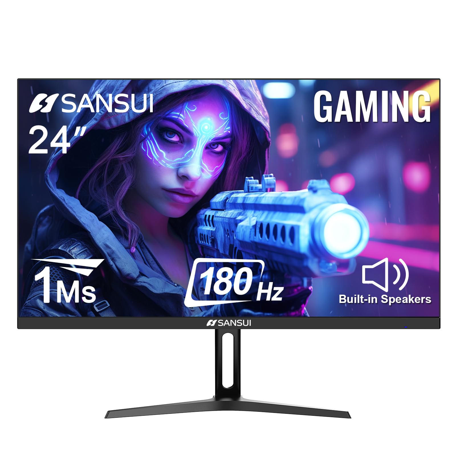 SANSUI 32 Inch Curved 240Hz Gaming Monitor High Refresh Rate, FHD 1080P Gaming PC Monitor HDMI DP1.4, Curved 1500R, 1Ms MPRT, HDR,Metal Stand,VESA Compatible(DP Cable Incl.)