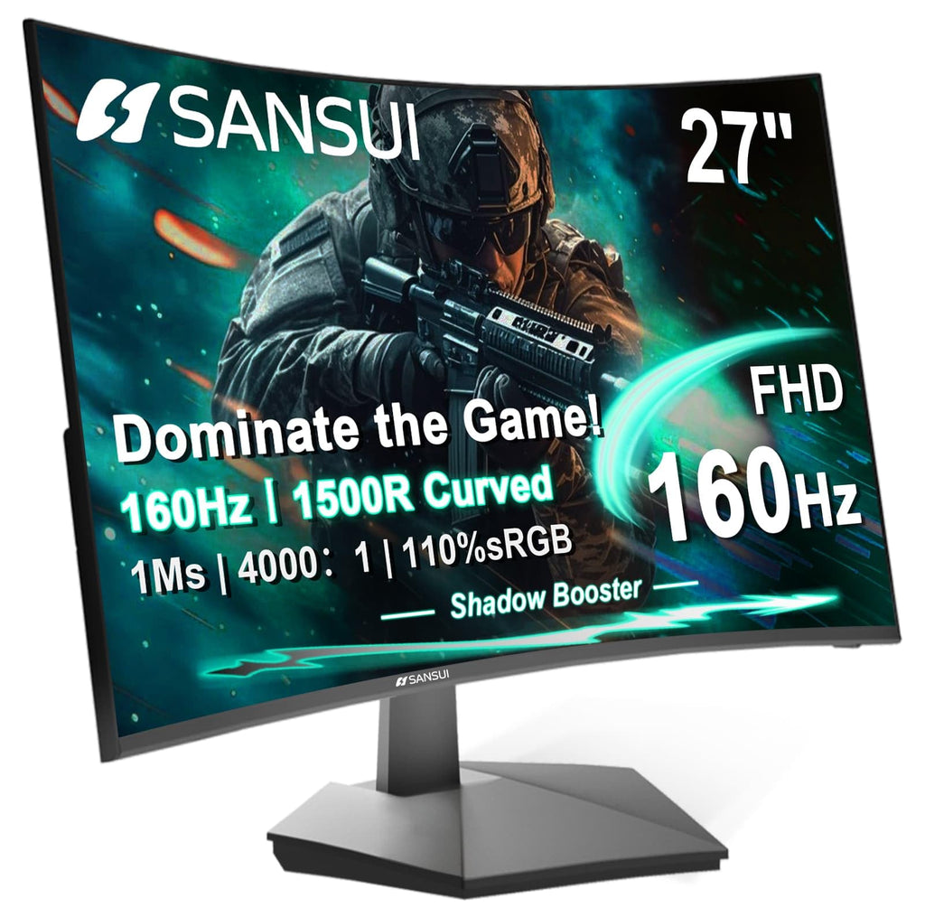 SANSUI 32 Inch Curved 240Hz Gaming Monitor High Refresh Rate, FHD 1080P Gaming PC Monitor HDMI DP1.4, Curved 1500R, 1Ms MPRT, HDR,Metal Stand,VESA Compatible(DP Cable Incl.)