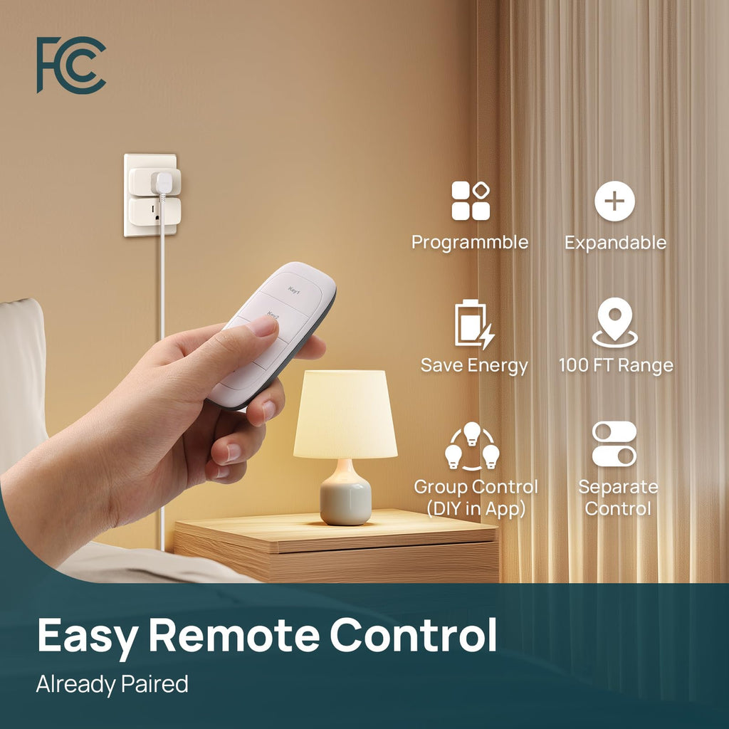 Linkind Matter Smart Plug, Work with Apple Home, Siri, Alexa, Google, SmartThings, Smart Outlet 15A/1800W Max, Smart Home Automation, APP Remote Control,Timer&Schedule, 2.4G Wi-Fi Only, 4 Pack