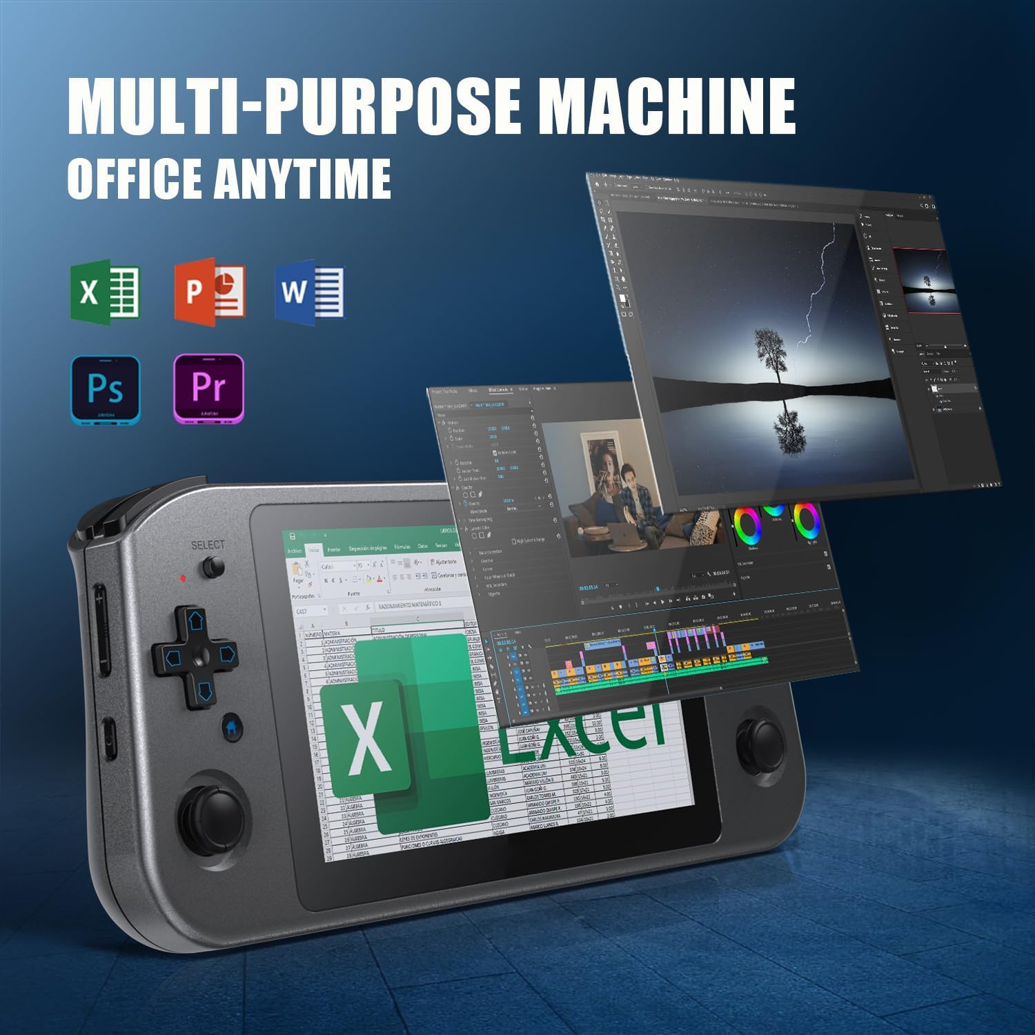 WIN600 Handheld PC Game Console 5.94 Inch IPS Touch Screen Preset Windows10 Home Edition System 256GB M.2 SSD (Black)