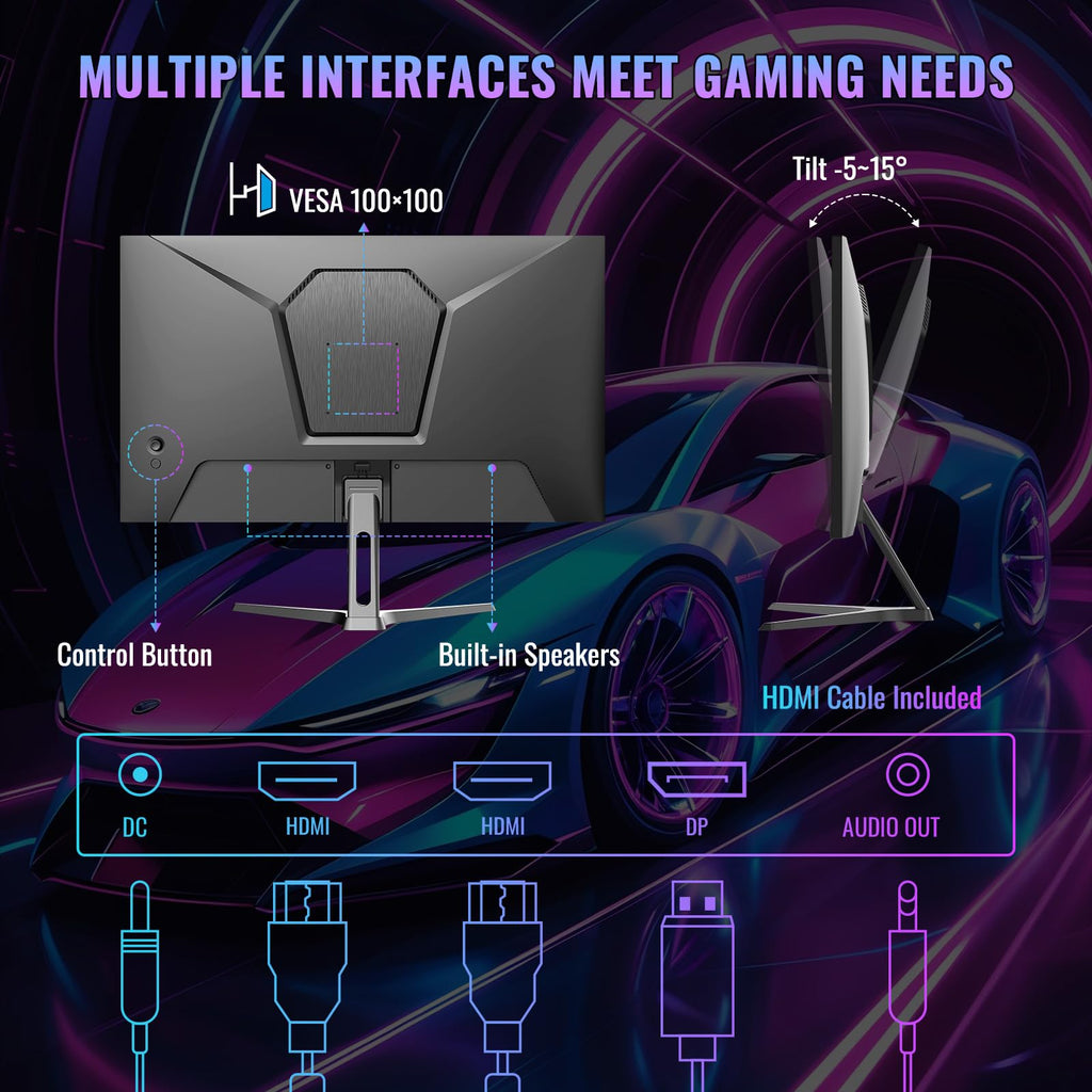 SANSUI 32 Inch Curved 240Hz Gaming Monitor High Refresh Rate, FHD 1080P Gaming PC Monitor HDMI DP1.4, Curved 1500R, 1Ms MPRT, HDR,Metal Stand,VESA Compatible(DP Cable Incl.)