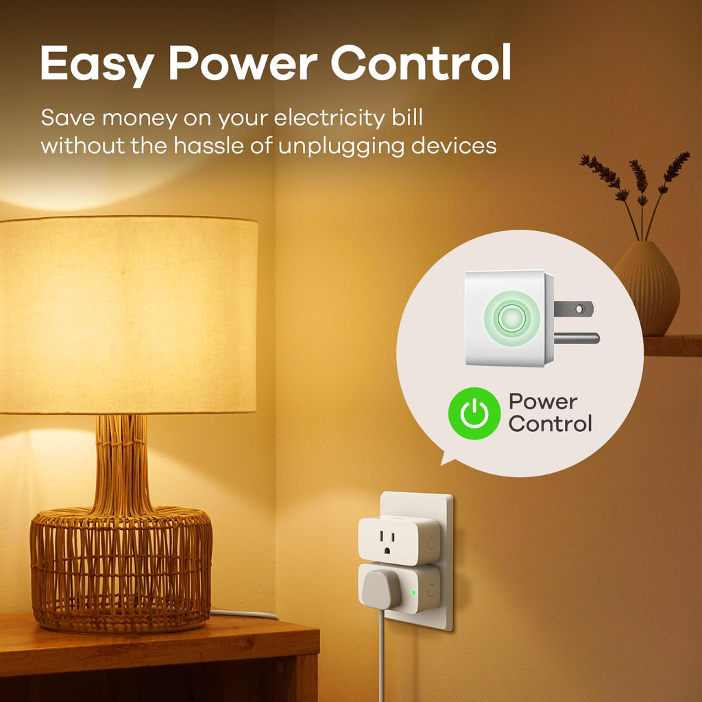 Linkind Matter Smart Plug, Work with Apple Home, Siri, Alexa, Google, SmartThings, Smart Outlet 15A/1800W Max, Smart Home Automation, APP Remote Control,Timer&Schedule, 2.4G Wi-Fi Only, 4 Pack