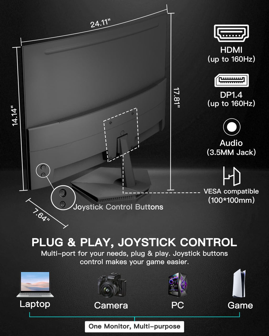 SANSUI 32 Inch Curved 240Hz Gaming Monitor High Refresh Rate, FHD 1080P Gaming PC Monitor HDMI DP1.4, Curved 1500R, 1Ms MPRT, HDR,Metal Stand,VESA Compatible(DP Cable Incl.)