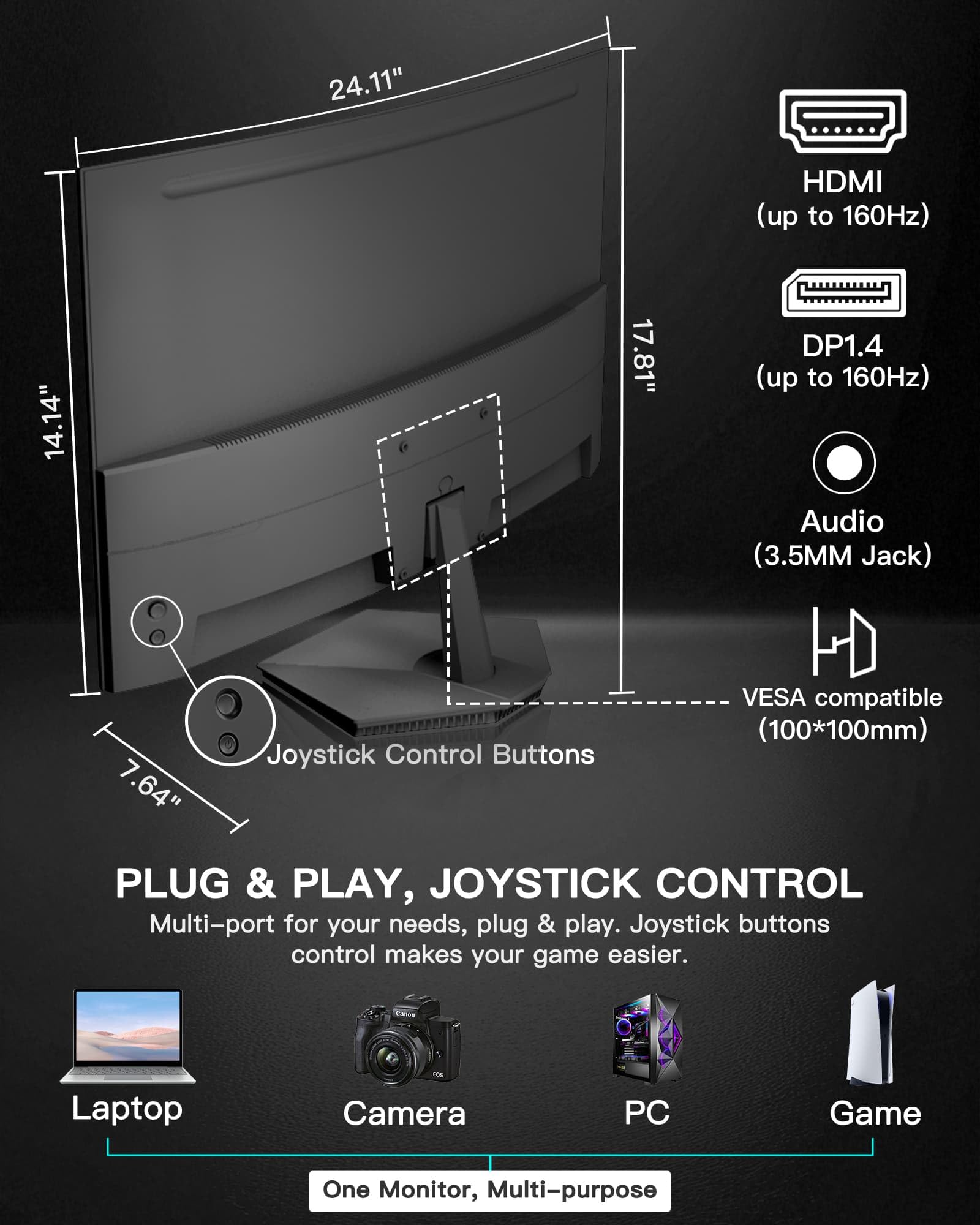 SANSUI 32 Inch Curved 240Hz Gaming Monitor High Refresh Rate, FHD 1080P Gaming PC Monitor HDMI DP1.4, Curved 1500R, 1Ms MPRT, HDR,Metal Stand,VESA Compatible(DP Cable Incl.)