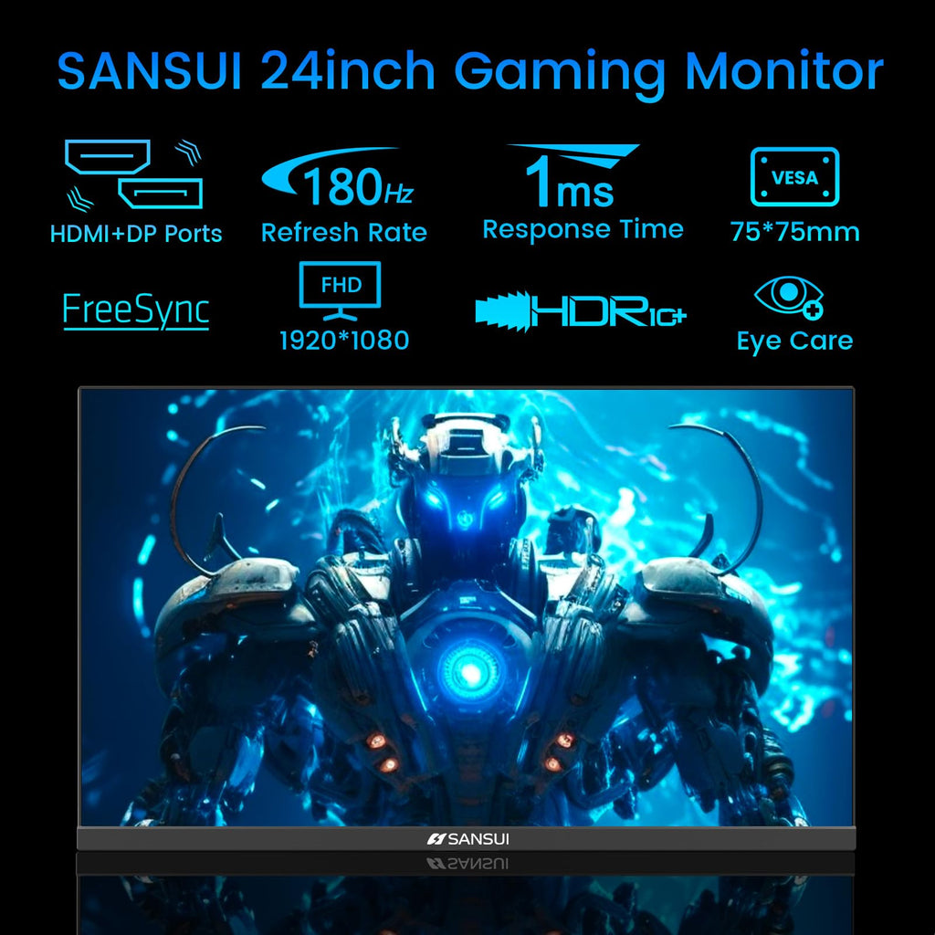 SANSUI 32 Inch Curved 240Hz Gaming Monitor High Refresh Rate, FHD 1080P Gaming PC Monitor HDMI DP1.4, Curved 1500R, 1Ms MPRT, HDR,Metal Stand,VESA Compatible(DP Cable Incl.)