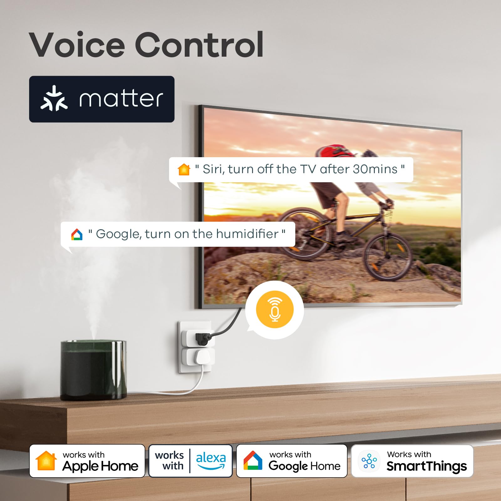 Linkind Matter Smart Plug, Work with Apple Home, Siri, Alexa, Google, SmartThings, Smart Outlet 15A/1800W Max, Smart Home Automation, APP Remote Control,Timer&Schedule, 2.4G Wi-Fi Only, 4 Pack