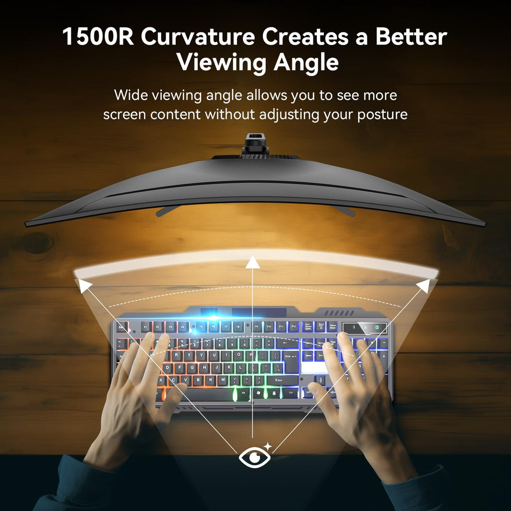 SANSUI 32 Inch Curved 240Hz Gaming Monitor High Refresh Rate, FHD 1080P Gaming PC Monitor HDMI DP1.4, Curved 1500R, 1Ms MPRT, HDR,Metal Stand,VESA Compatible(DP Cable Incl.)