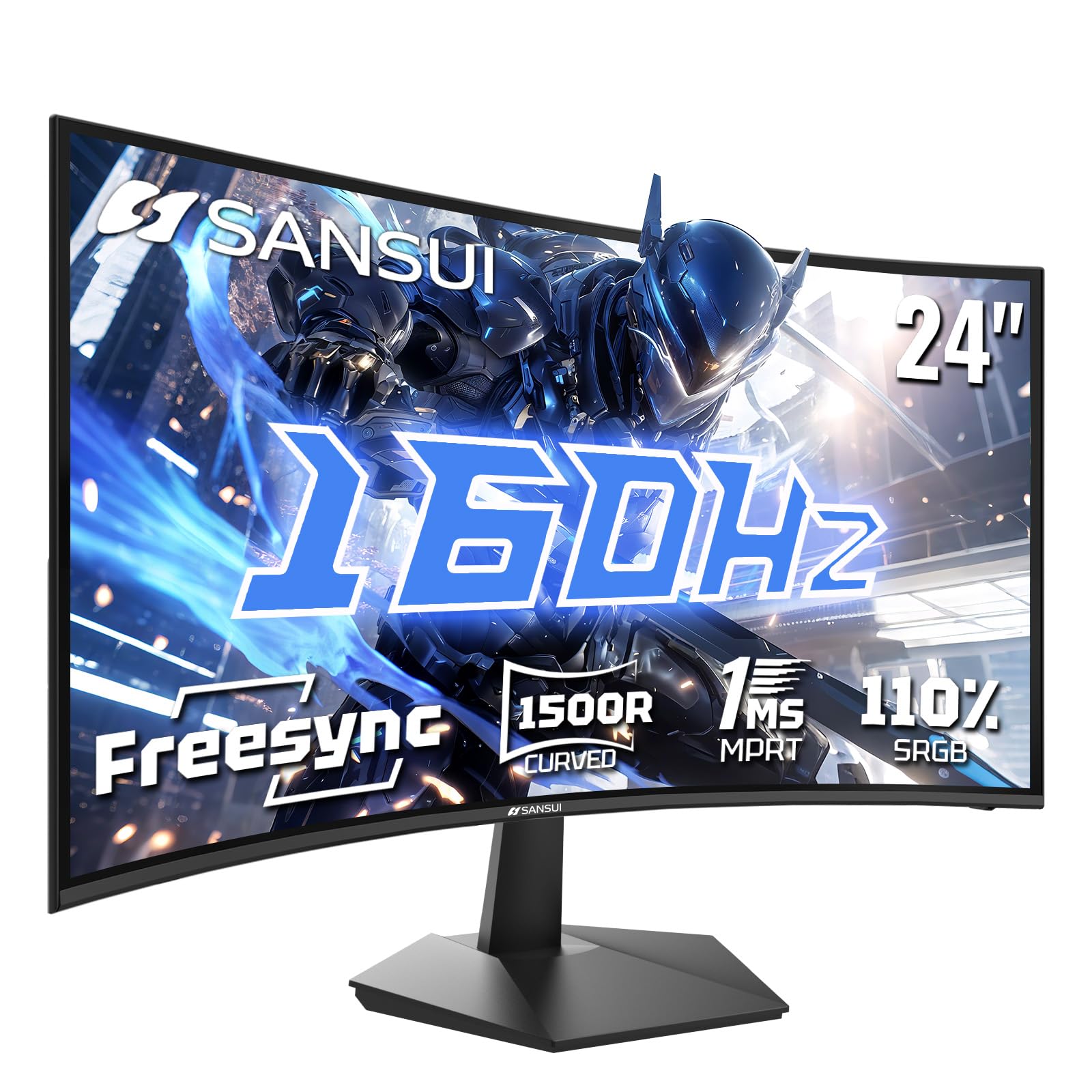 SANSUI 32 Inch Curved 240Hz Gaming Monitor High Refresh Rate, FHD 1080P Gaming PC Monitor HDMI DP1.4, Curved 1500R, 1Ms MPRT, HDR,Metal Stand,VESA Compatible(DP Cable Incl.)