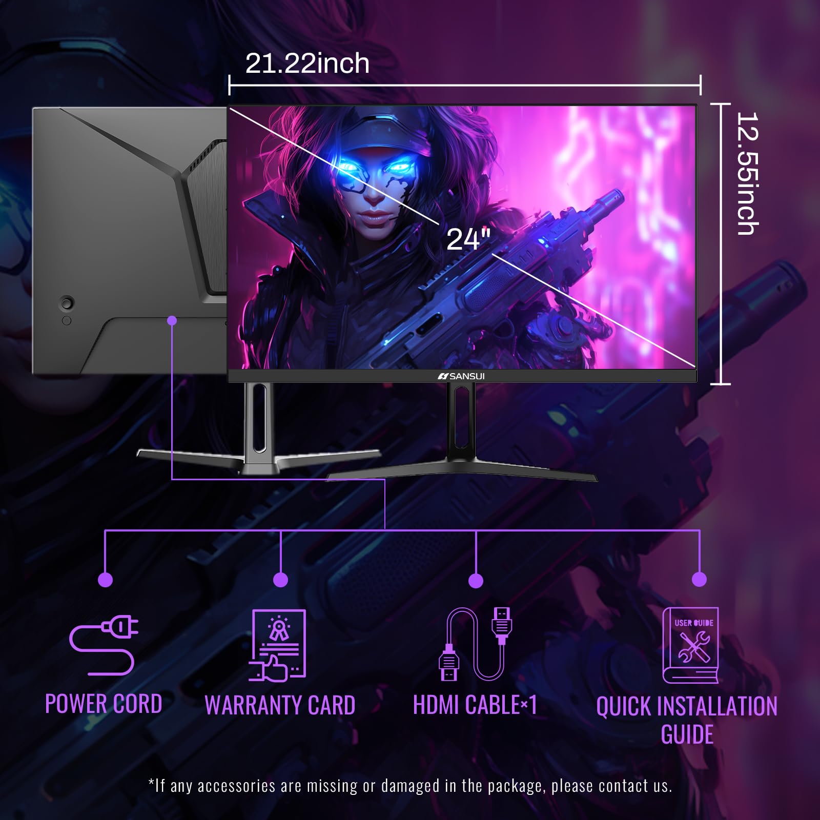 SANSUI 32 Inch Curved 240Hz Gaming Monitor High Refresh Rate, FHD 1080P Gaming PC Monitor HDMI DP1.4, Curved 1500R, 1Ms MPRT, HDR,Metal Stand,VESA Compatible(DP Cable Incl.)