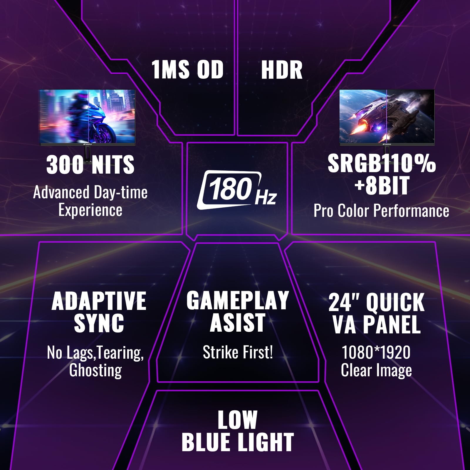 SANSUI 32 Inch Curved 240Hz Gaming Monitor High Refresh Rate, FHD 1080P Gaming PC Monitor HDMI DP1.4, Curved 1500R, 1Ms MPRT, HDR,Metal Stand,VESA Compatible(DP Cable Incl.)