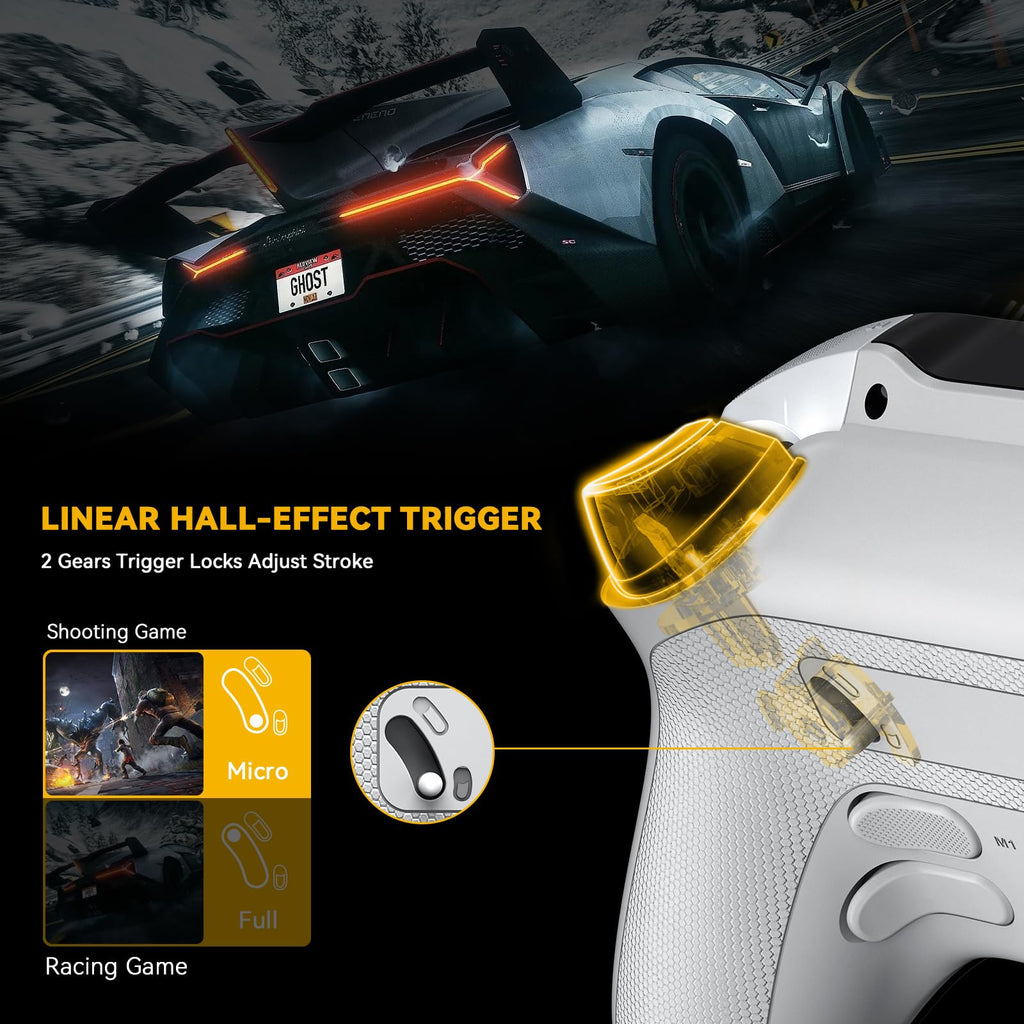 ManbaOne Interactive Screen Wireless Gaming Controller for PC/Switch/Switch 2/iOS/Android,Hall Effect Stick & Trigger,RGB Lighting,Remappable Buttons,1800mAh with Charging Dock (Black)