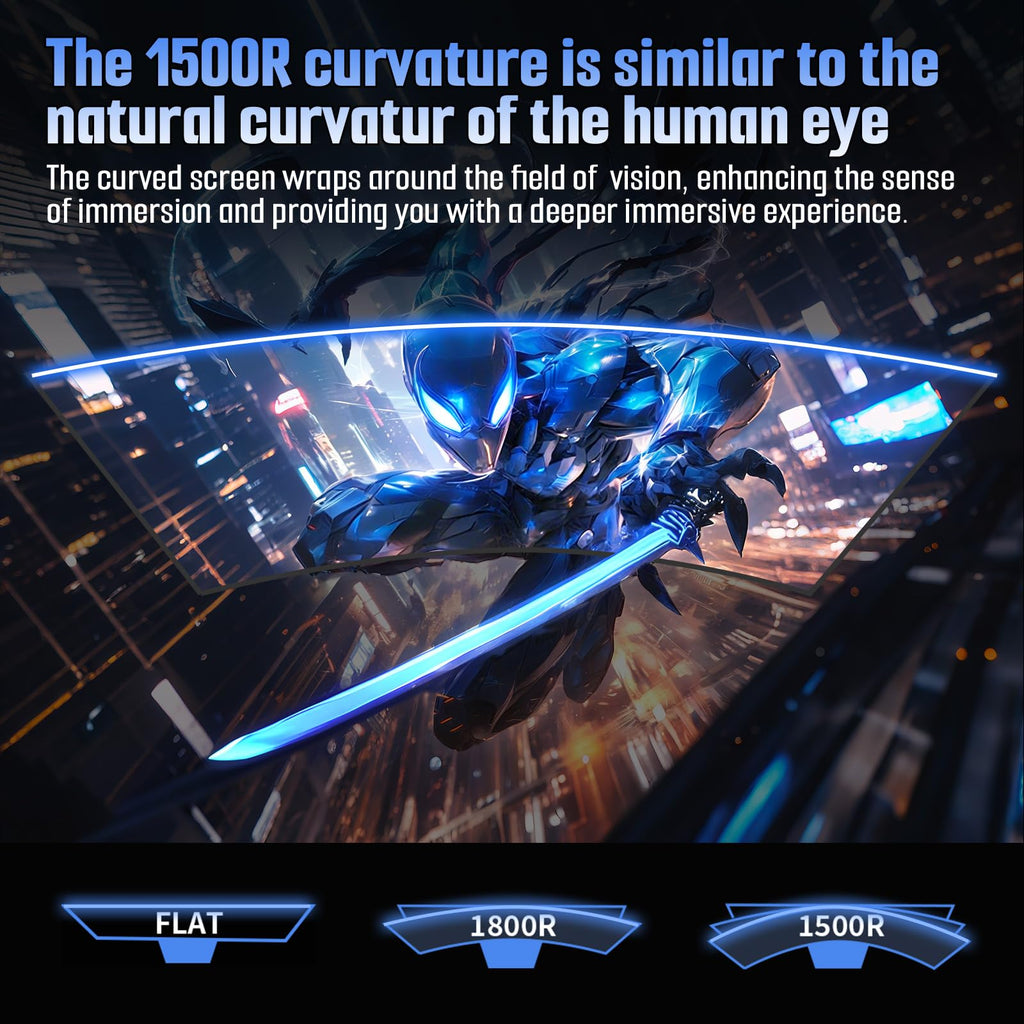 SANSUI 32 Inch Curved 240Hz Gaming Monitor High Refresh Rate, FHD 1080P Gaming PC Monitor HDMI DP1.4, Curved 1500R, 1Ms MPRT, HDR,Metal Stand,VESA Compatible(DP Cable Incl.)