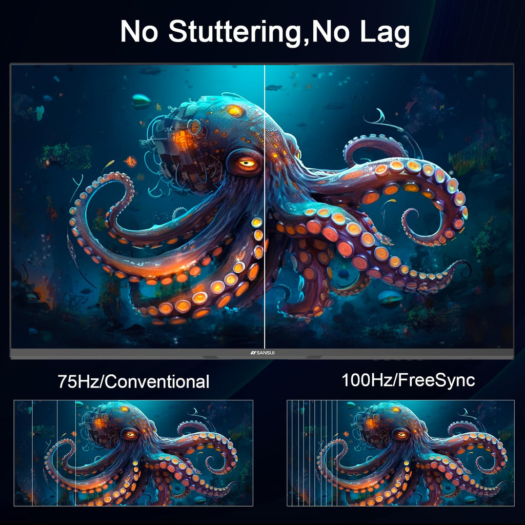 SANSUI 32 Inch Curved 240Hz Gaming Monitor High Refresh Rate, FHD 1080P Gaming PC Monitor HDMI DP1.4, Curved 1500R, 1Ms MPRT, HDR,Metal Stand,VESA Compatible(DP Cable Incl.)