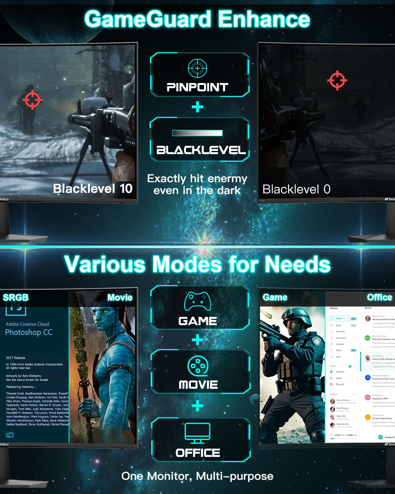 SANSUI 32 Inch Curved 240Hz Gaming Monitor High Refresh Rate, FHD 1080P Gaming PC Monitor HDMI DP1.4, Curved 1500R, 1Ms MPRT, HDR,Metal Stand,VESA Compatible(DP Cable Incl.)