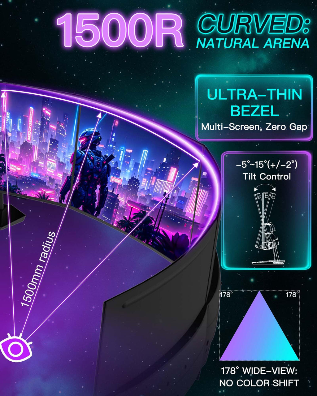 SANSUI 32 Inch Curved 240Hz Gaming Monitor High Refresh Rate, FHD 1080P Gaming PC Monitor HDMI DP1.4, Curved 1500R, 1Ms MPRT, HDR,Metal Stand,VESA Compatible(DP Cable Incl.)