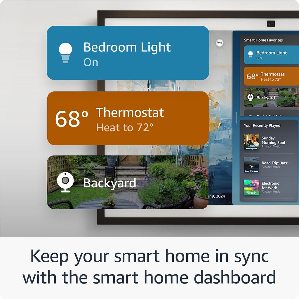 Amazon Echo Show 15 (newest model), Full HD 15.6" kitchen hub for home organization, with built-in Fire TV and Alexa